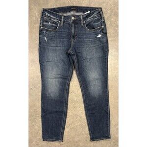 Silver Jeans Women's Blue Boyfriend Distressed Medium Wash Denim Size 33